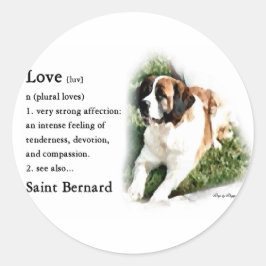 Saint Bernard Lovers Ronde Sticker
