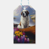 Saint Bernard op een peddel: Een Schilderachtig av Cadeaulabel (Voorkant)