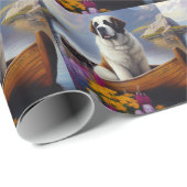 Saint Bernard op een peddel: Een Schilderachtig av Cadeaupapier (Rol Hoek)