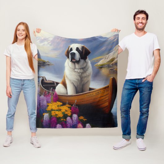 Saint Bernard op een peddel: Een Schilderachtig av Fleece Deken (In situ)