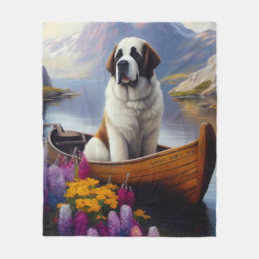 Saint Bernard op een peddel: Een Schilderachtig av Fleece Deken (Voorkant)