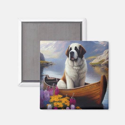 Saint Bernard op een peddel: Een Schilderachtig av Magneet (Voorkant / Achterkant)