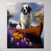 Saint Bernard op een peddel: Een Schilderachtig av Poster (Voorkant)