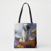 Saint Bernard op een peddel: Een Schilderachtig av Tote Bag (Voorkant)