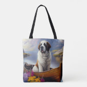 Saint Bernard op een peddel: Een Schilderachtig av Tote Bag (Achterkant)