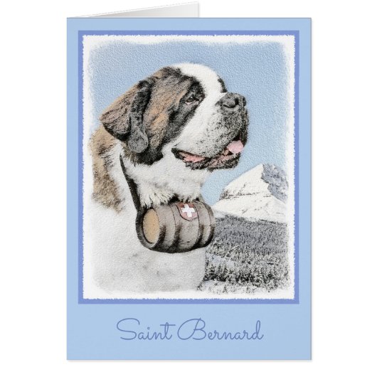 Saint Bernard Painting - Cute Original Dog Art (Voorkant)