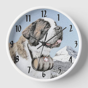 Saint Bernard Painting - Cute Original Dog Art