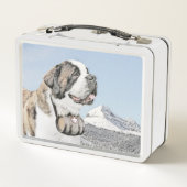 Saint Bernard Painting - Cute Original Dog Art (Achterkant)