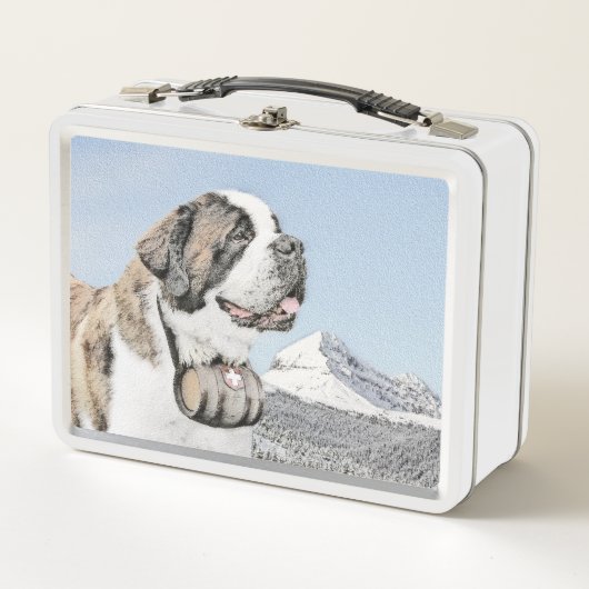 Saint Bernard Painting - Cute Original Dog Art (Voorkant)