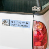 Saint Bernard Painting - Cute Original Dog Art Bumpersticker (Op Truck)