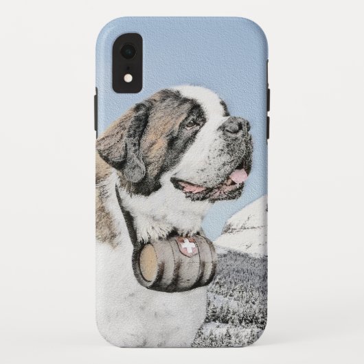 Saint Bernard Painting - Cute Original Dog Art Case-Mate iPhone Case (Achterkant)