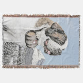 Saint Bernard Painting - Cute Original Dog Art Deken (Voorkant)