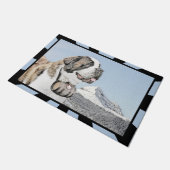 Saint Bernard Painting - Cute Original Dog Art Deurmat (Schuin)