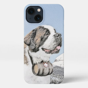Saint Bernard Painting - Cute Original Dog Art iPhone 13 Hoesje