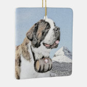 Saint Bernard Painting - Cute Original Dog Art Keramisch Ornament (Rechts)