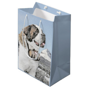 Saint Bernard Painting - Cute Original Dog Art Medium Cadeauzakje