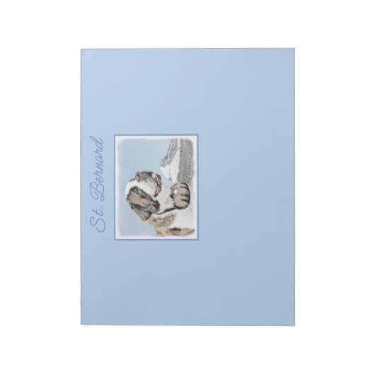 Saint Bernard Painting - Cute Original Dog Art not Notitieblok (Linkerzijde)