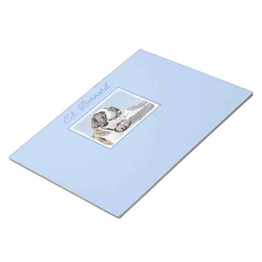 Saint Bernard Painting - Cute Original Dog Art not Notitieblok (Schuin)