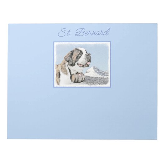 Saint Bernard Painting - Cute Original Dog Art not Notitieblok (Voorkant)