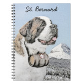 Saint Bernard Painting - Cute Original Dog Art Notitieboek (Voorkant)