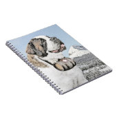 Saint Bernard Painting - Cute Original Dog Art Notitieboek (Rechterzijde)