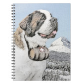 Saint Bernard Painting - Cute Original Dog Art Notitieboek (Voorkant)