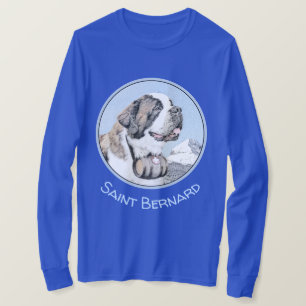 Saint Bernard Painting - Cute Original Dog Art T-shirt