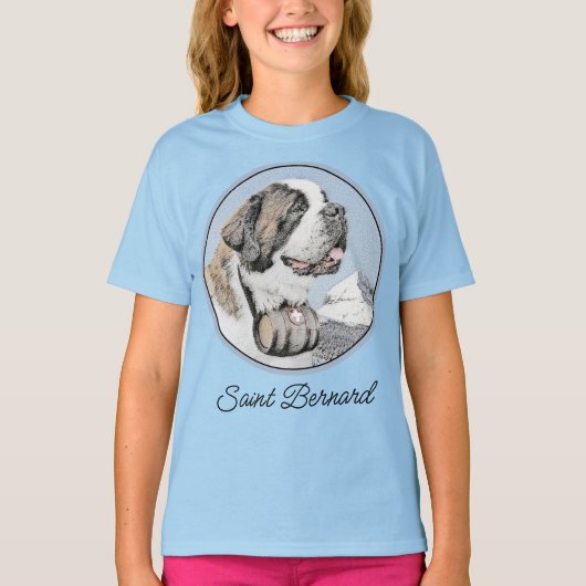 Saint Bernard Painting - Cute Original Dog Art T-shirt (Voorkant)