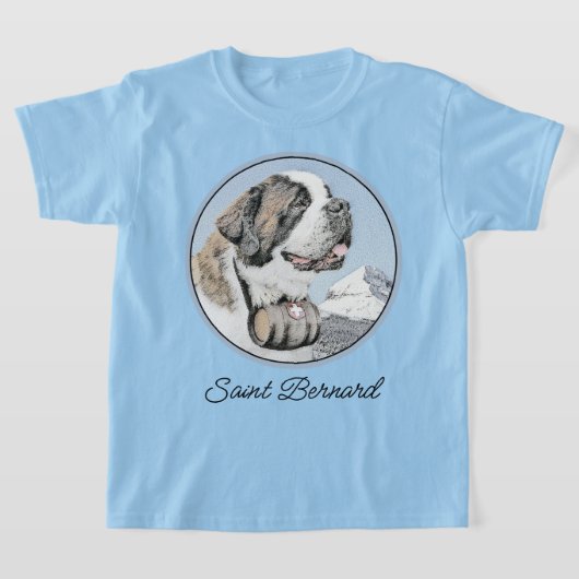 Saint Bernard Painting - Cute Original Dog Art T-shirt (Laagn)
