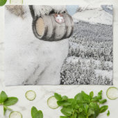 Saint Bernard Painting - Cute Original Dog Art Theedoek (Gevouwen)