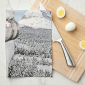 Saint Bernard Painting - Cute Original Dog Art Theedoek (Quarter Fold)