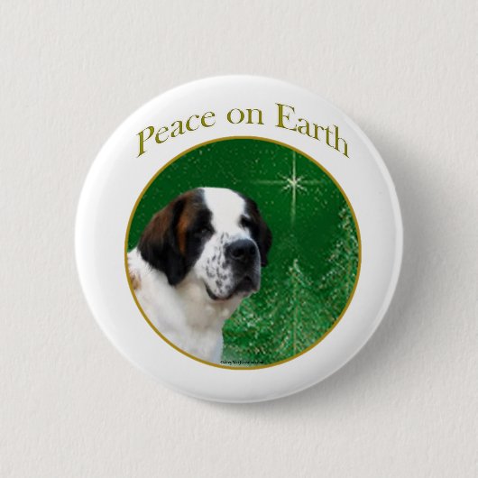 Saint Bernard Peace Ronde Button 5,7 Cm (Voorkant)