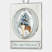Saint Bernard Persoonlijke Kerstmis Verzilverd Banner Ornament (Links)