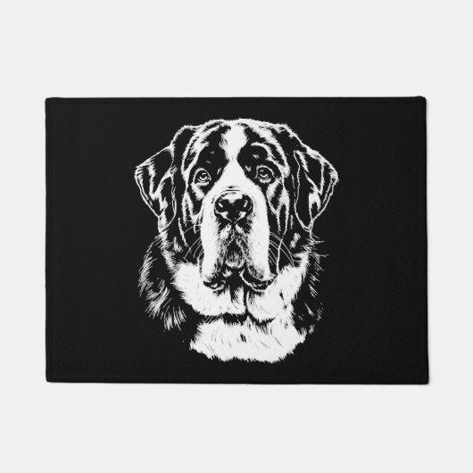 Saint Bernard Portrait Minimalist Kleding Deurmat (Voorkant)