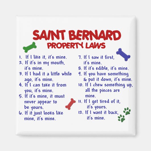 SAINT BERNARD Property Laws 2 Magneet (Voorkant)