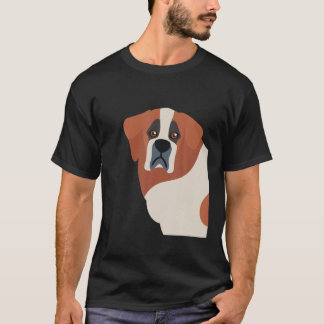 Saint Bernard Puppy Cartoon Art Cute Animal Dog Lo T-shirt