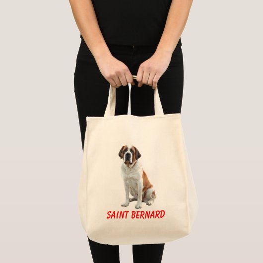 Saint Bernard Puppy Dog Canvas Grocery Totebag Tote Bag (Voorkant (product))
