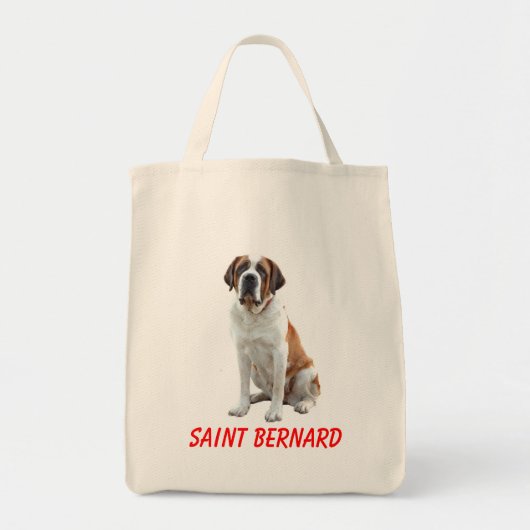 Saint Bernard Puppy Dog Canvas Grocery Totebag Tote Bag (Voorkant)