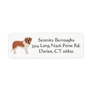Saint Bernard Puppy Dog - Cartoon Love St Bernard Etiket