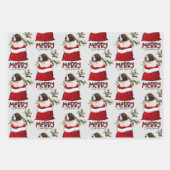 Saint Bernard Puppy Dog in Holiday Gift Bag Inpakpapier Vel (Voorkant 2)