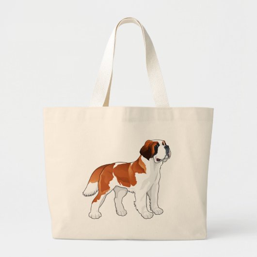 Saint Bernard Puppy Dog Love Canine Grote Tote Bag (Voorkant)