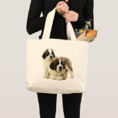 Saint Bernard Puppy Dog - Love St. Bernard Grote Tote Bag (Voorkant (product))