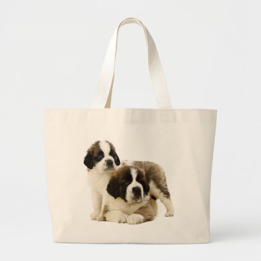 Saint Bernard Puppy Dog - Love St. Bernard Grote Tote Bag (Voorkant)