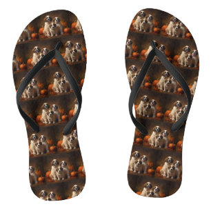 Saint Bernard Puppy Herfstpracht Pompoen Teenslippers