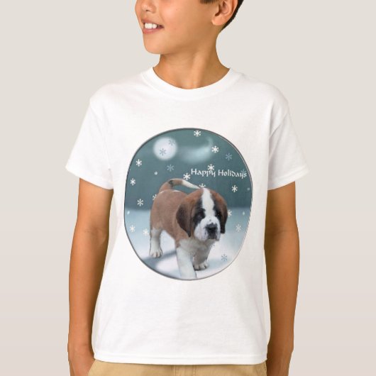 Saint Bernard Puppy kerstcadeaus T-shirt (Voorkant)
