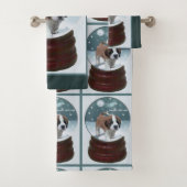 Saint Bernard Puppy Kerstmis Bad Handdoek (Insitu)