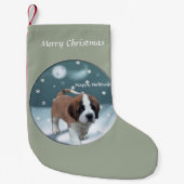 Saint Bernard Puppy Kerstmis Kleine Kerstsok (Voorkant)