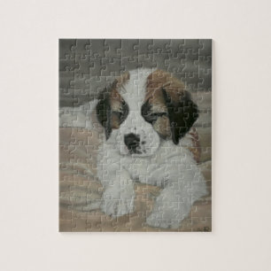 Saint Bernard Puppy Painting Legpuzzel