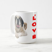 Saint Bernard Red Love Puppy Dog - St. Bernard Koffiemok (Voorkant links)