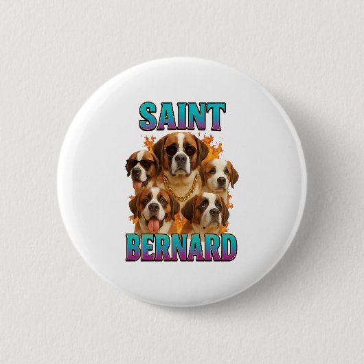 Saint Bernard  Ronde Button 5,7 Cm (Voorkant)